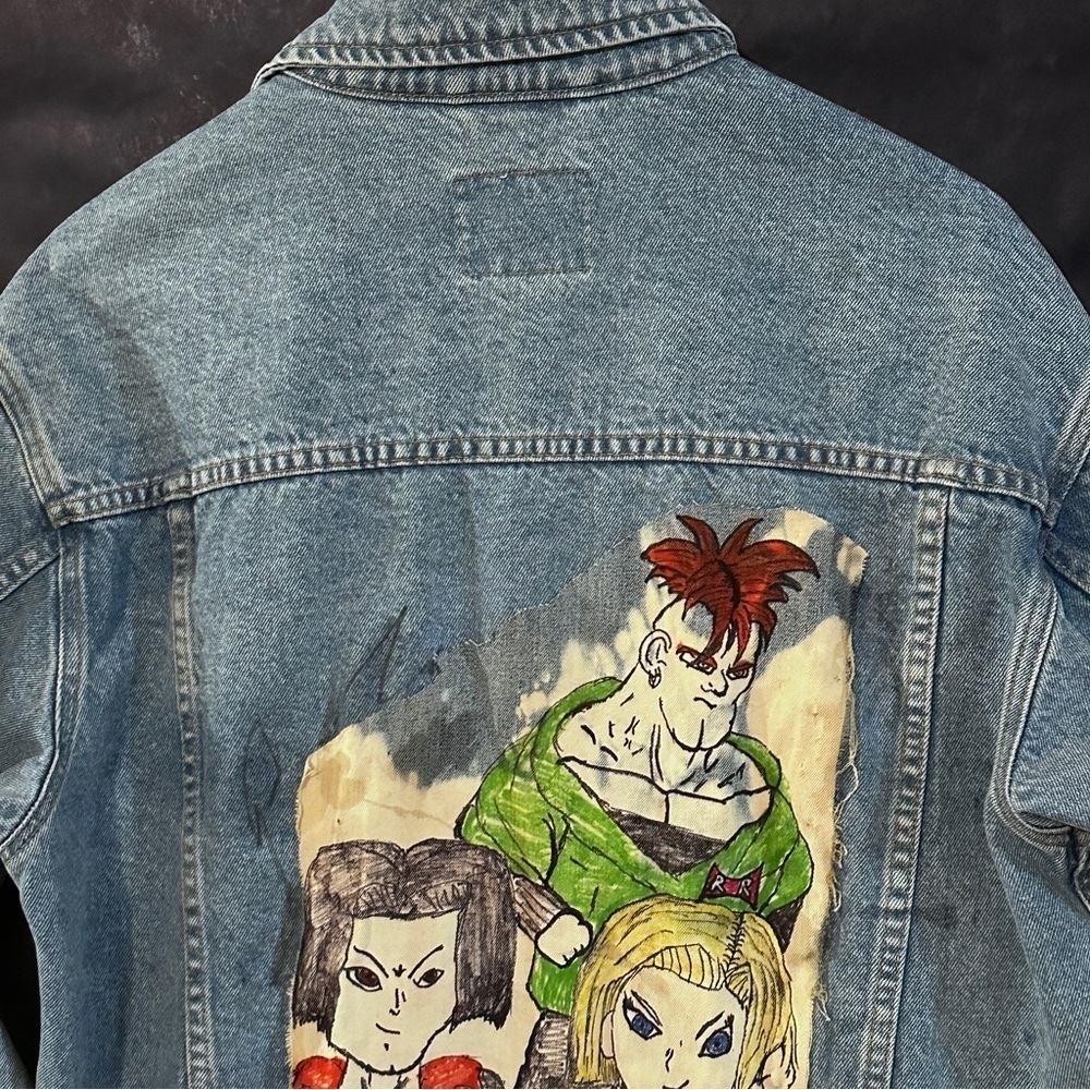 Custom Akira Toriyama Dragon Ball Z Androids Old Navy Denim Jacket Art Patch - Picture 16 of 16